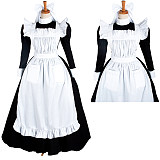 Lockable Black and White Cotton Sissy Maid Dress with Apron – [G082]