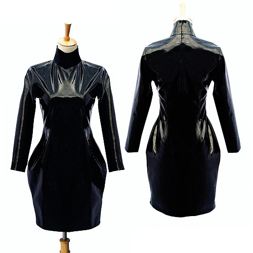 Black Thin PVC Sissy Maid Transformation Dress – Lockable [G075]