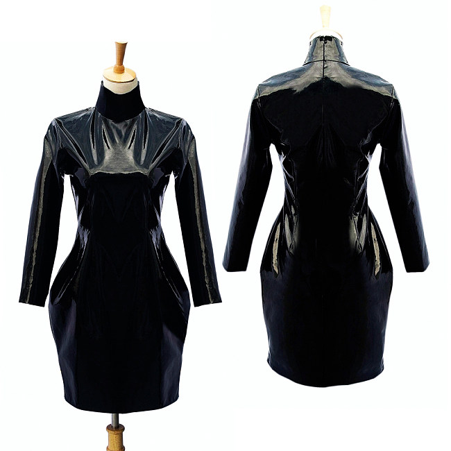 Black Thin PVC Sissy Maid Transformation Dress – Lockable [G075]