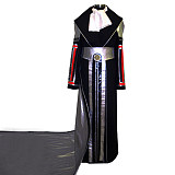 Final Fantasy Faux Leather Warrior Cloak Costume with Silver Trim [G052]