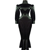 Black Satin Sissy Maid Transformation Top and Skirt Set – Lockable [G060]