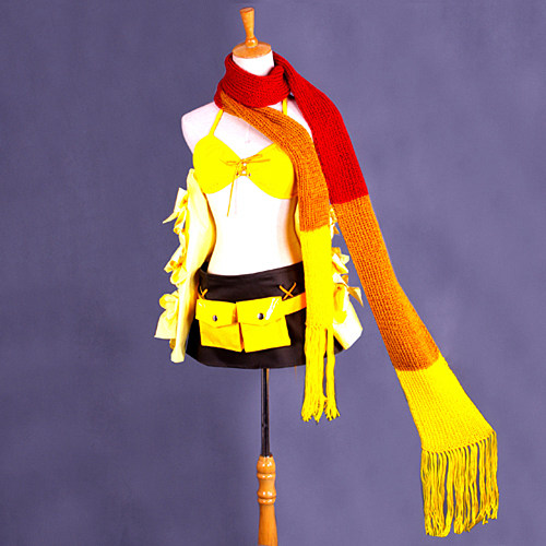 Rikku Cosplay Costume – Yellow and Black Cotton Set from Final Fantasy [G042]