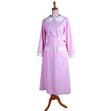 Pink Cotton Vintage Nurse Uniform Dress – Button-Back Hospital Style [G1369]