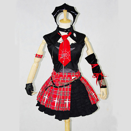 Death Note Misa Amane Red Plaid Gothic Cotton Cosplay Dress [G201]