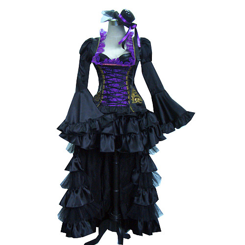 Hatsune Miku Visual Rock Satin Cosplay Dress – Vocaloid [G323]