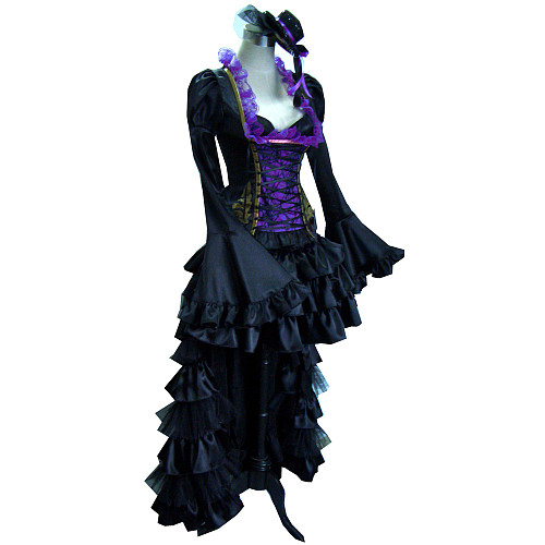 Hatsune Miku Visual Rock Satin Cosplay Dress – Vocaloid [G323]