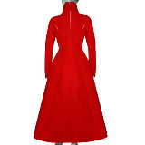 Red Heavy PVC Lockable Full Enclosure Sissy Maid Dress – Crossdressing Fetish Costume [G413]