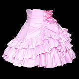 Pink Cotton Ruffled Crossdressing Sissy Maid Skirt [G505]
