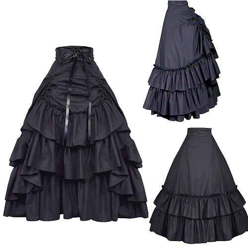 Black Cotton Layered Petticoat Skirt – Crossdressing Sissy Underskirt [G482]