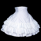 White Cotton Ruffle Sissy Maid Crossdressing Skirt [G506]