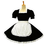 Black & White Cotton Sissy Maid Dress – Lockable Handmade Crossdressing Outfit [G581]