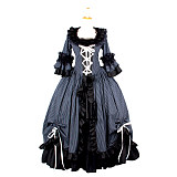 Striped Cotton Ruffle Victorian Medieval Gown Set – Crossdressing Dress [G572]