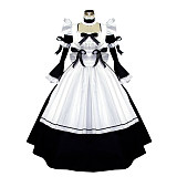 Black and White Cotton Lockable Sissy Maid Dress Crossdressing Gown [G526]