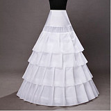 White Tiered Petticoat Crinoline Underskirt for Sissy Maid and Crossdressing Dresses [G734]