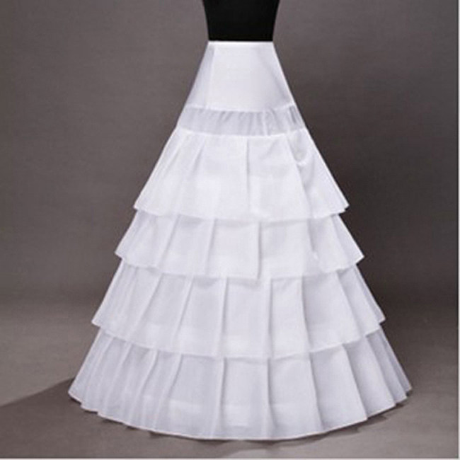 White Tiered Petticoat Crinoline Underskirt for Sissy Maid and Crossdressing Dresses [G734]