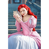 Ariel Pink Ball Gown Cosplay Costume The Little Mermaid Princess Dress [G656]