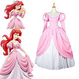 Ariel Pink Ball Gown Cosplay Costume The Little Mermaid Princess Dress [G656]
