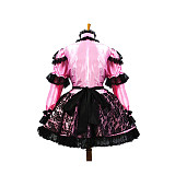 Handmade Pink PVC Black Lace Sissy Maid Dress for Crossdressing – Lockable Design [G661]
