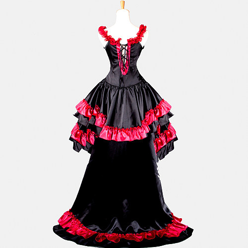 Chobits Chii Black and Red Satin Cosplay Costume Dress [G766]
