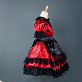 Red and Black Satin Sissy Maid Dress with Lace Trim – Lockable Crossdressing Cosplay Outfit [G779]