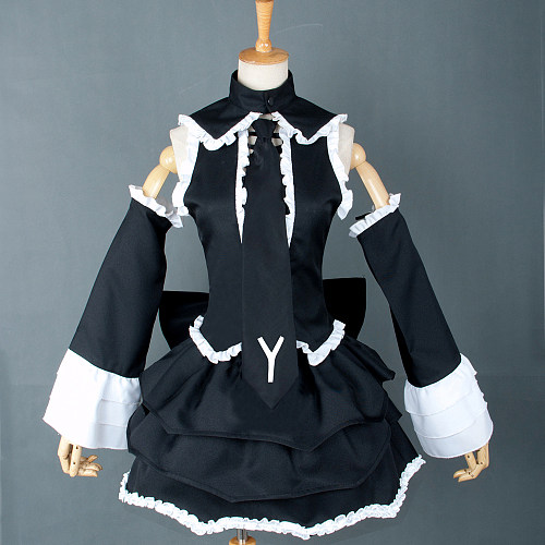 Hatsune Miku Gothic Maid Cosplay Costume – Vocaloid Handmade Uniform Fabric Dress [G757]
