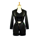 Asuka Kazama Tekken 6 Cosplay Faux Leather Battle Suit [G825]