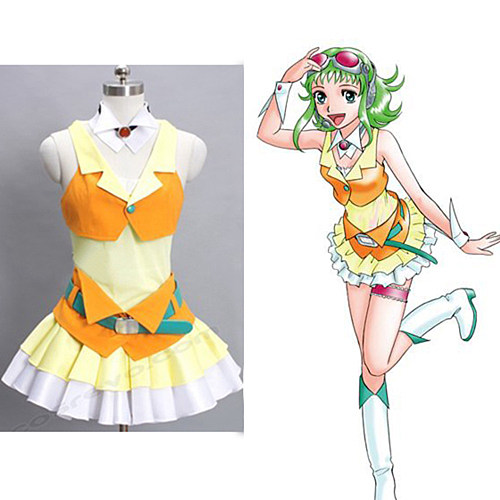 Gumi Vocaloid Cosplay Cotton Dress with Skirt and Belt [G844]