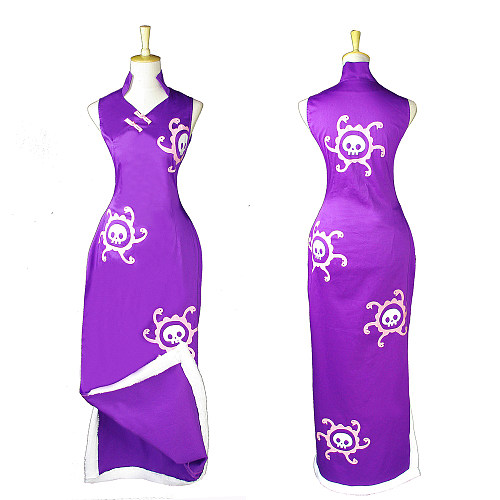 Boa Hancock One Piece Cosplay Satin Cheongsam Dress [G834]