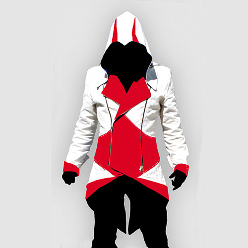 Assassin's Creed Kenway Red & White Cotton-Linen Cosplay Hooded Coat [G800]