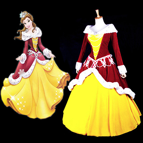 Belle Princess Christmas Medieval Gown Cosplay Costume [G856]