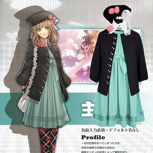 AMNESIA Heroine Cosplay Costume – Chiffon Dress & Cape Outfit [G881]