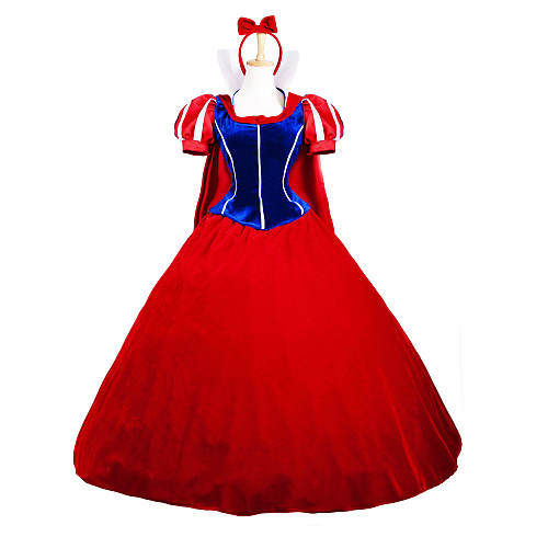 Snow White Velvet Cosplay Dress – Handmade Disney Princess Costume [G858]