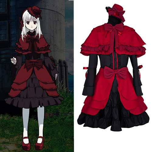 Kushina Anna Cosplay Costume Anime K Red Gothic Lolita Dress Handmade [G872]