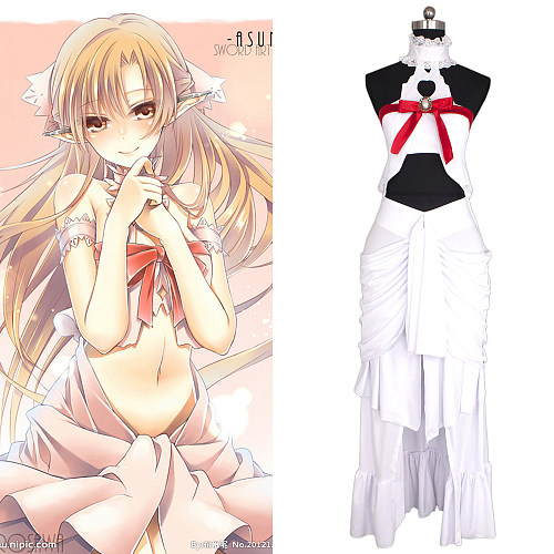 Sword Art Online Titania Asuna Cosplay Costume Fantasy Fairy Dress [G887]