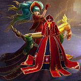 LOL Sona Maven Of The Strings Velvet Dress Cosplay Costume Gown [G928]