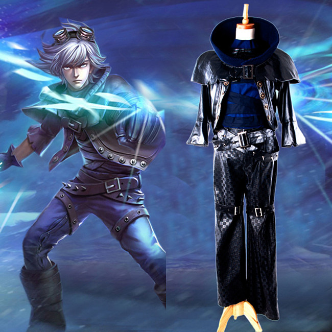 League of Legends Ezreal Faux Leather Cosplay Costume [G906]