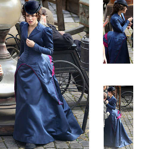 Sherlock Holmes Irene Adler Victorian Satin Dress | Medieval Gown [G918]