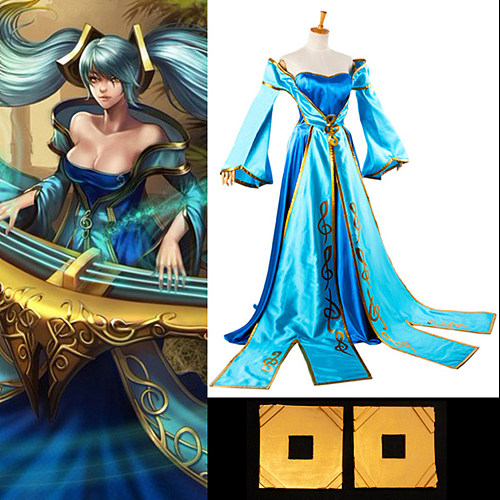 League of Legends Sona Maven Of The Strings Cosplay Satin Dress [G933]