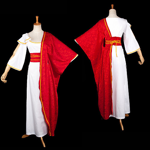 Hell Paradise Yuzuriha White and Red Kimono Cosplay Costume [G1010]