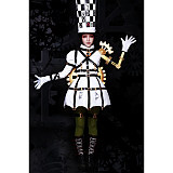 Alice Madness Returns Cosplay Costume Clockwork White Dress Uniform Fabric [G998]