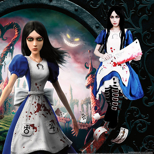 Alice Madness Returns Sissy Maid Dress Cosplay Costume Cotton Fabric [G997]