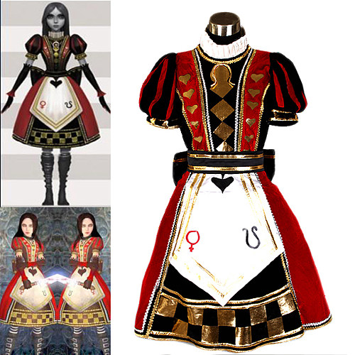 Alice Madness Returns Princess Velvet Cosplay Costume – Queen of Hearts Dress [G993]