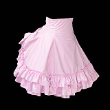Sissy Maid Cotton Petticoat – Crossdressing Pink Ruffle Underskirt [G1061]