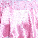 Lockable Sissy Maid Crossdressing Pink Satin Puff Sleeve Lace Apron Dress [G1085]