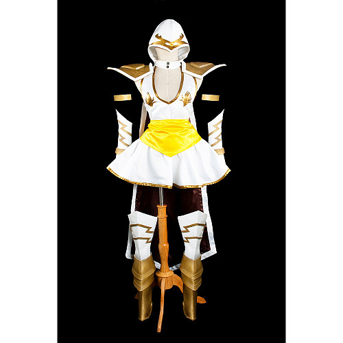League of Legends Freljord Ashe Satin Cosplay Costume [G1073]