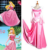 Aurora Princess Sleeping Beauty Pink Satin Cosplay Gown [G1014]