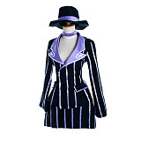 League of Legends Miss Fortune Cosplay Uniform Fabric Striped Suit with Hat [G1120]