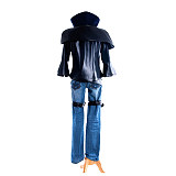 League of Legends Ezreal Faux Leather Cosplay Costume with Denim Pants [G1119]