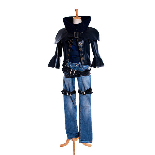 League of Legends Ezreal Faux Leather Cosplay Costume with Denim Pants [G1119]
