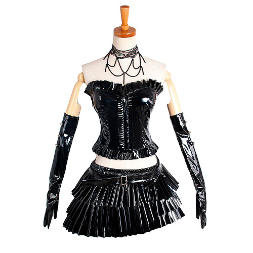 May-Day Super Sonico Gothic Thin PVC Cosplay Costume with Gloves [G1300]